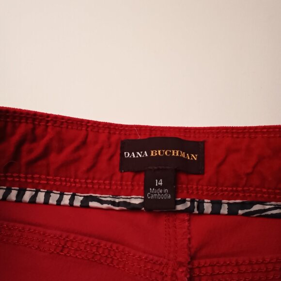 Dana Buchman Red Velvet Jeans Size 14 High Rise Straight Leg - Picture 5 of 9